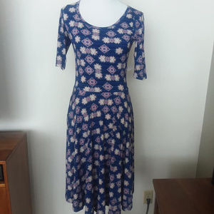 BNWT Lularoe Nicole Dress Size Small Blue
